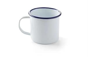 BRICCO BICCHIEROTTO SMALTO 9CM BIANCO FILO BLU
