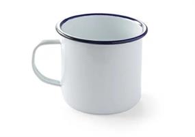 BRICCO BICCHIEROTTO SMALTO 10CM BIANCO FILO BLU